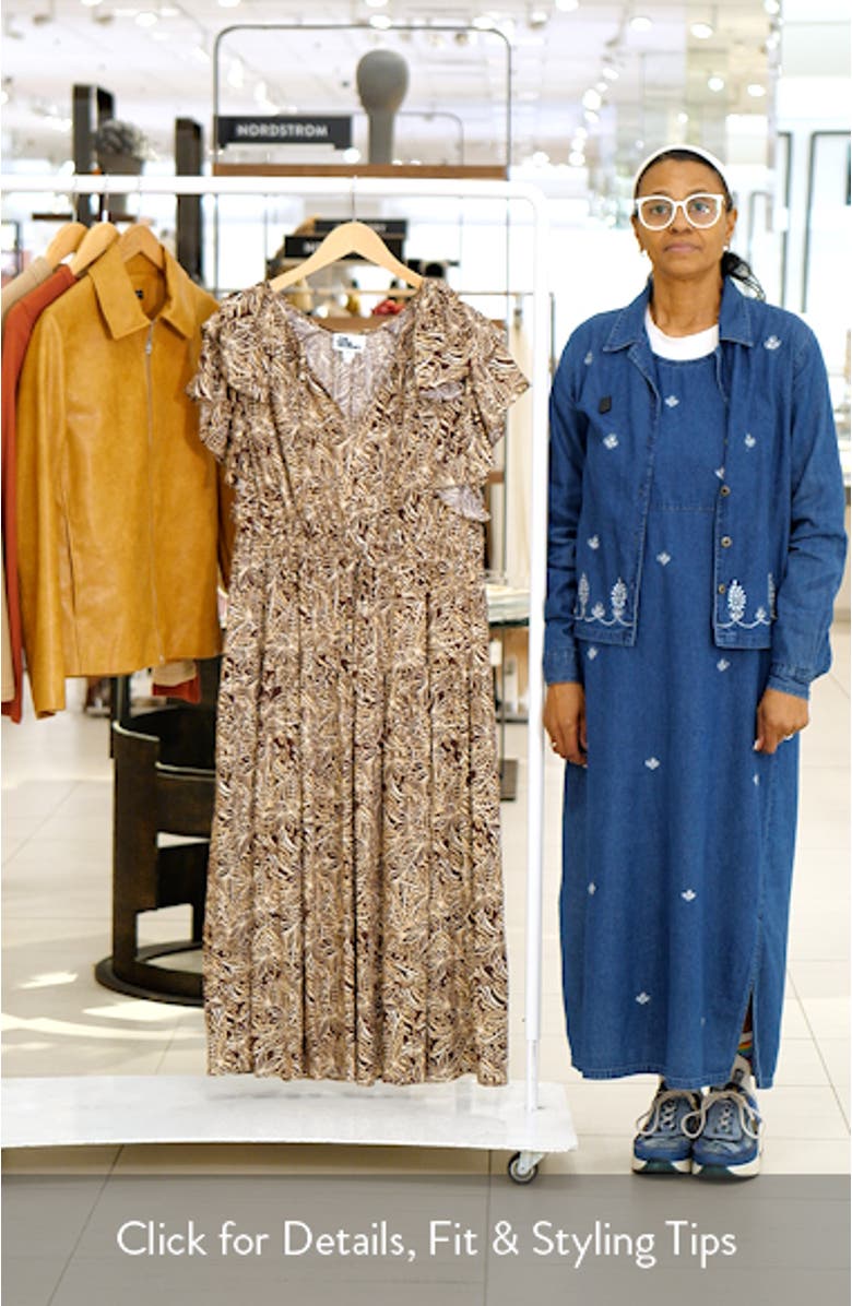 Ruffle Cap Sleeve Midi Dress, sales video thumbnail