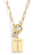 Mint & Lily Pave Initial Pendant with Paperclip Chain Necklace