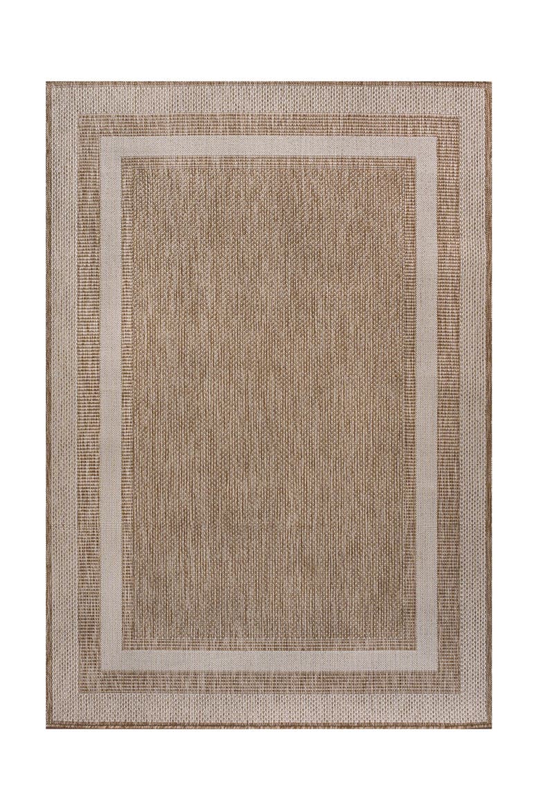 Dover Classic 3-Stripe Border Indoor/Outdoor Area Rug, Alternate, color, Beige/Cream