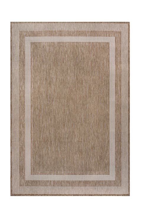 Dover Classic 3-Stripe Border Indoor/Outdoor Area Rug