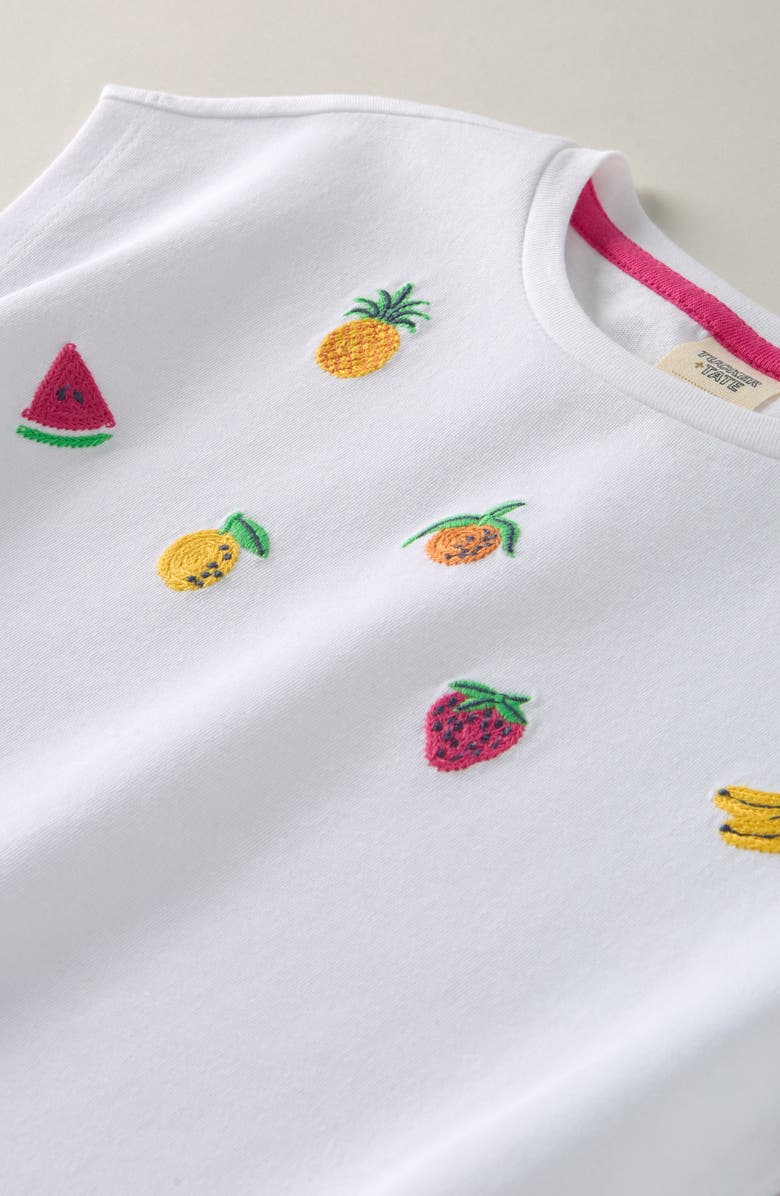 Tucker + Tate Kids' Fruit Embroidered Cotton T-Shirt, Alternate, color, White Summer Fruit Embroidery