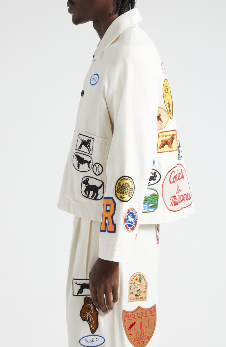 Bode Cambridge Patch Canvas Jacket, Alternate, color, 