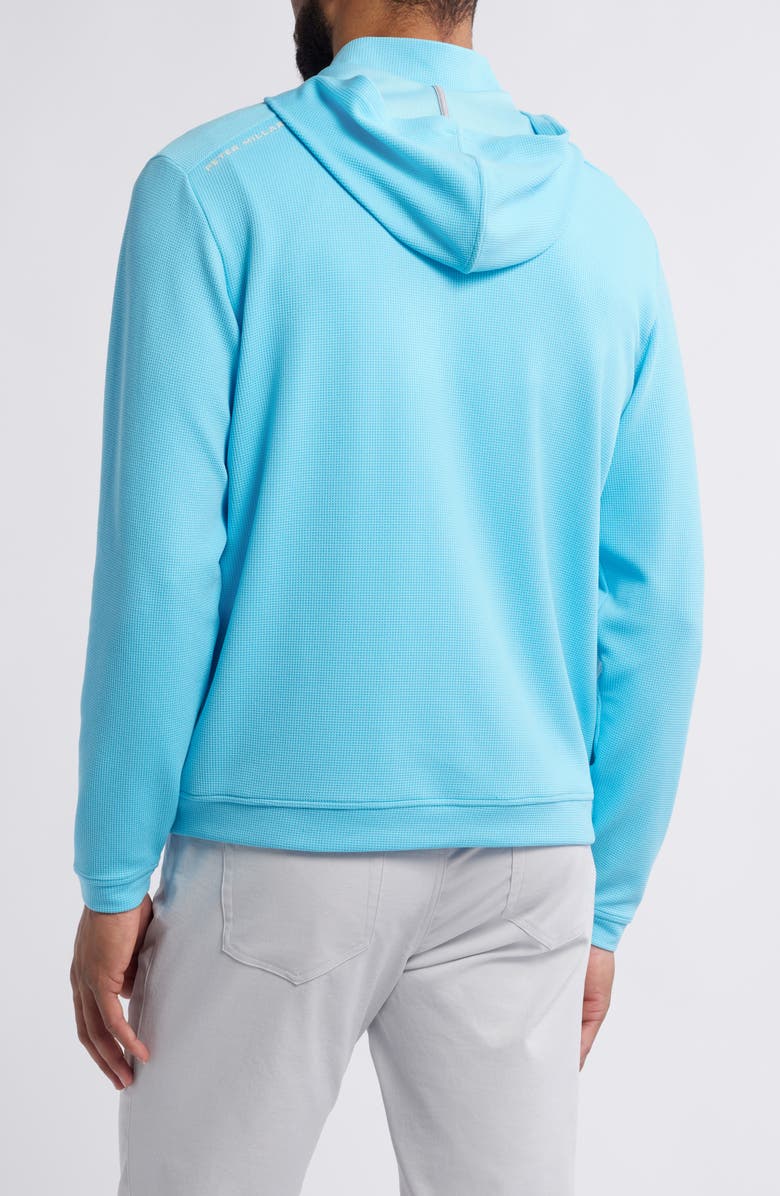 Peter Millar Grid Performance Half Zip Hoodie, Alternate, color, Maya Blue