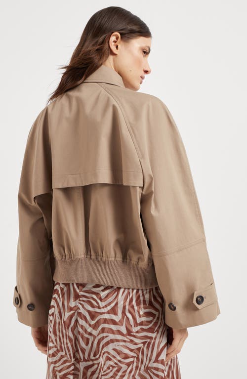 BRUNELLO CUCINELLI BRUNELLO CUCINELLI CROP CABAN JACKET WITH MONILI 