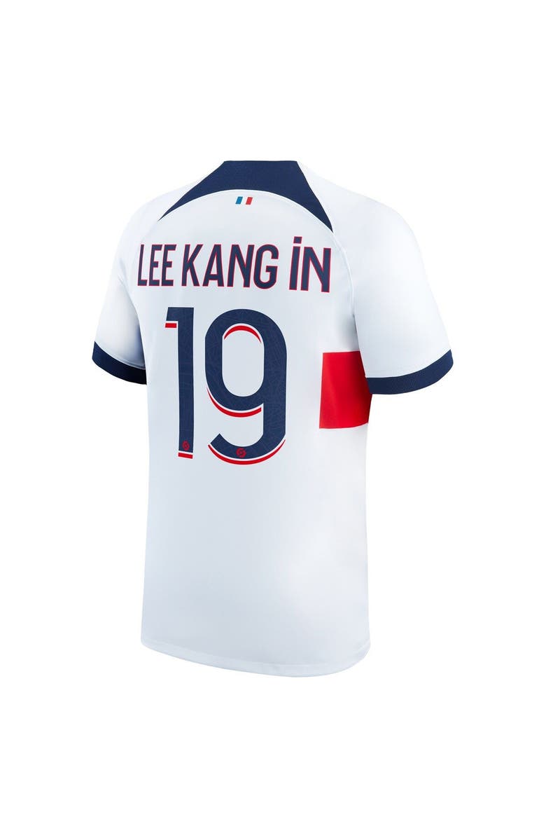 Nike Men's Nike Lee Kang In White Paris Saint-Germain 2023/24 Away Stadium Replica Player Jersey, Alternate, color, 