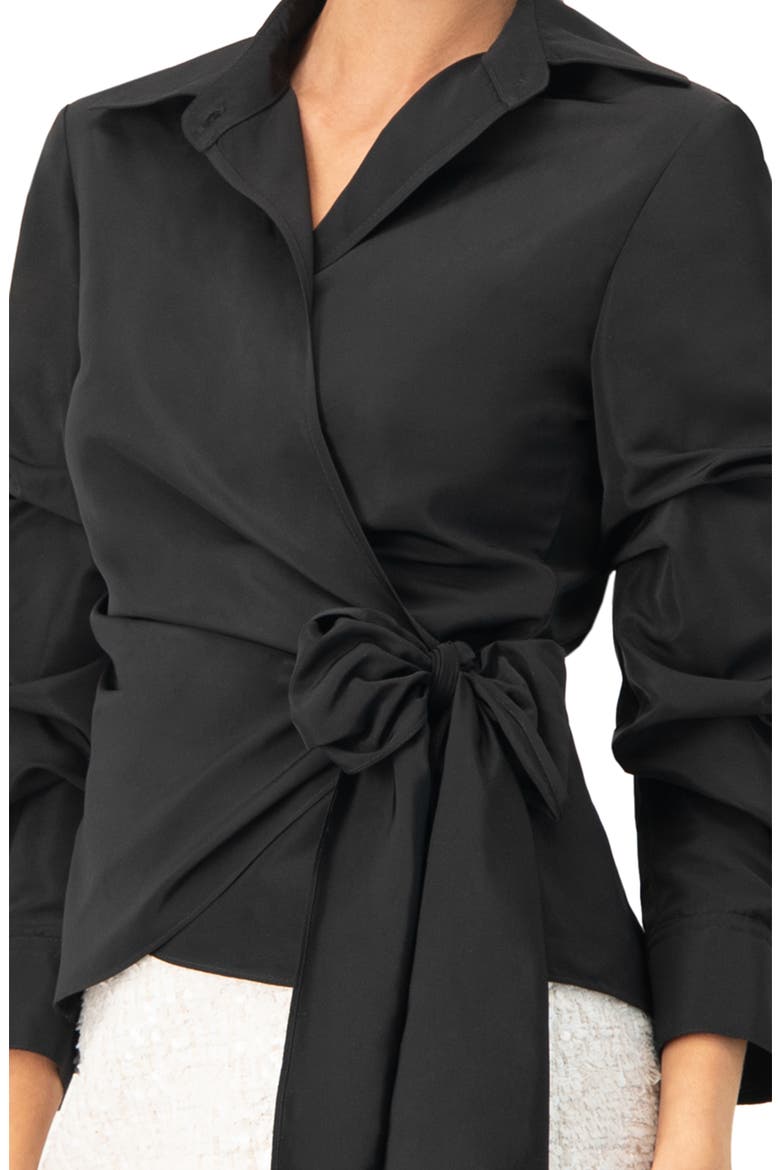 Long Sleeve Wrap Shirt, Alternate, color, Black