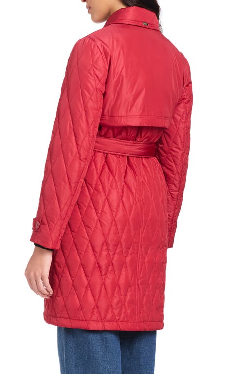 Kate Spade New York Long Quilted Jacket In Red
