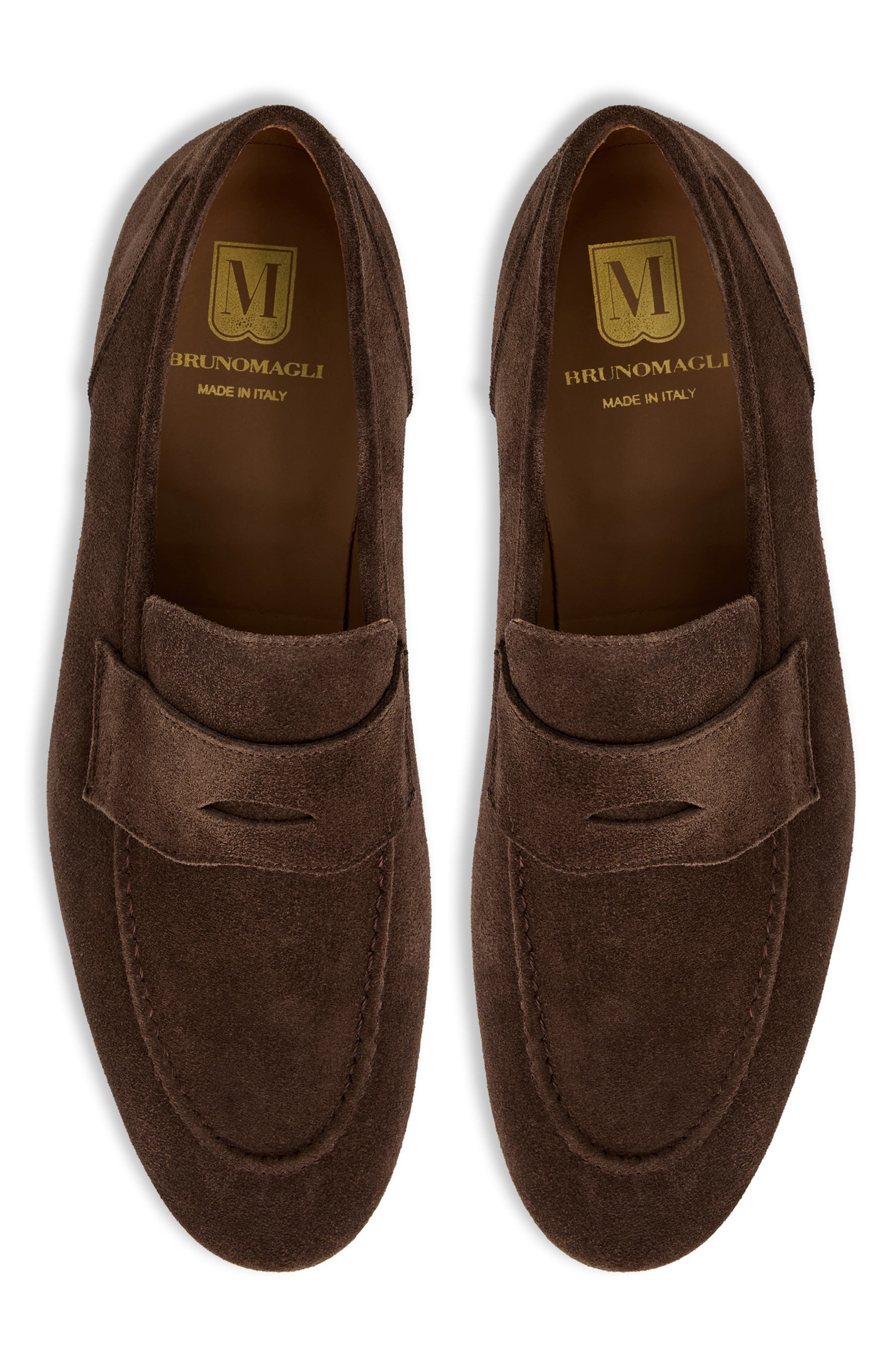 Nathan Penny Loafer, Alternate, color, DARK BROWN SUEDE