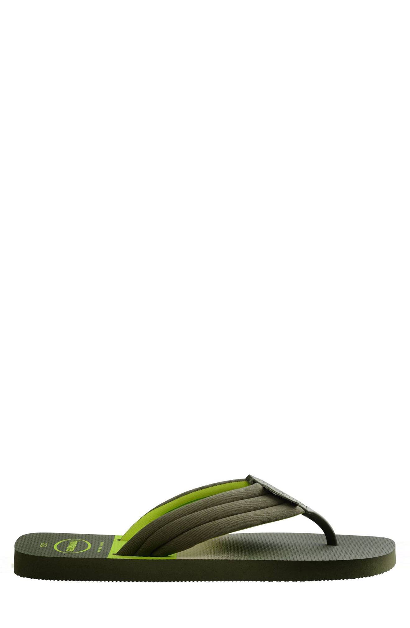 Print Flip Flop, Alternate, color, GREEN OLIVE