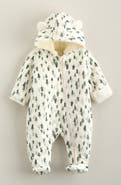 Nordstrom Ear Appliqué Quilted Faux Fur Lined Hooded Bunting