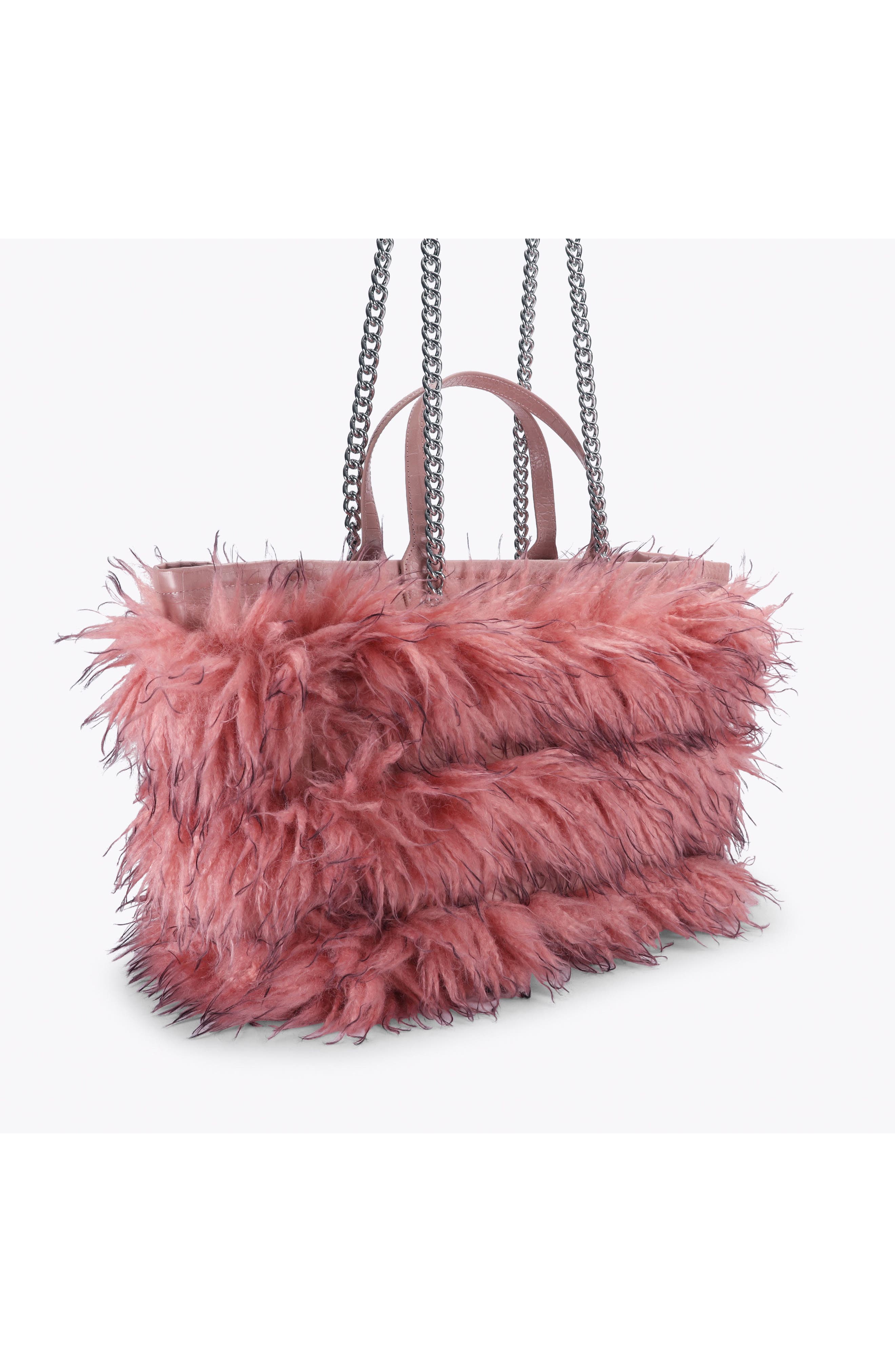 Hoxton Faux Fur Shopper, Alternate, color, LIGHT/ PASTEL PINK