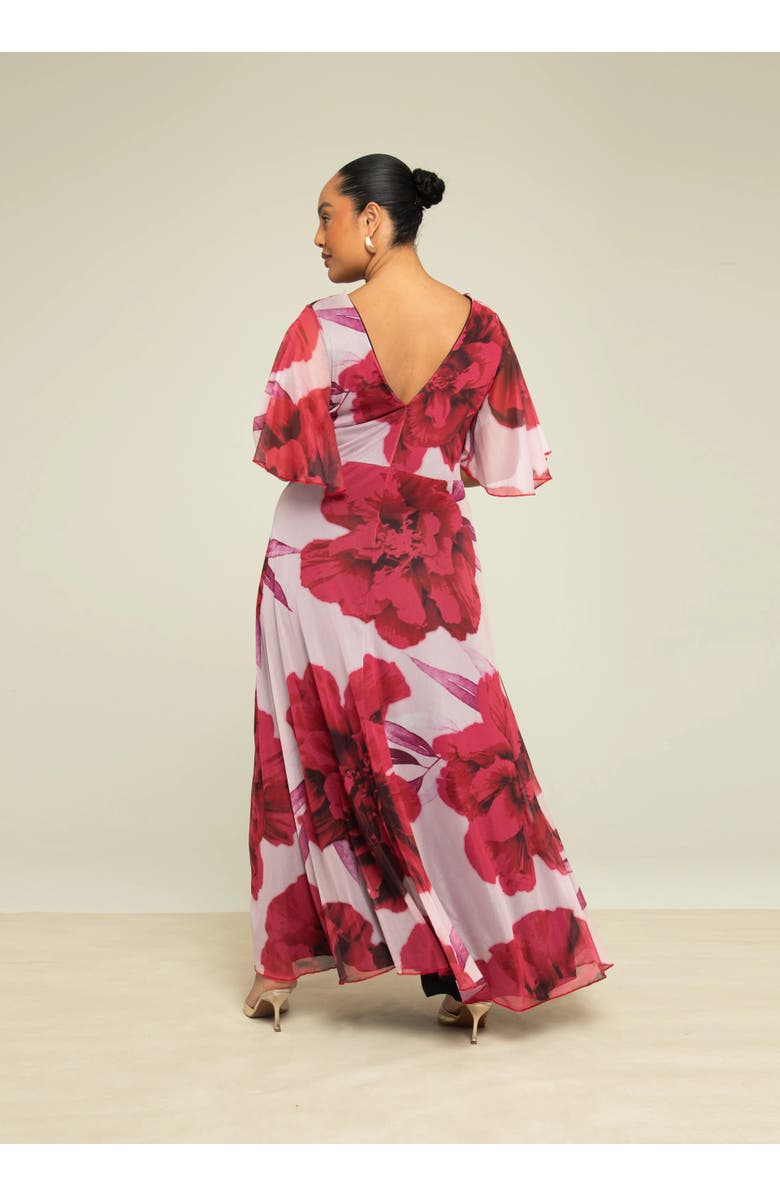 FASHION-SZN CURVE Elegant Flowing Floral Maxi Dress, Alternate, color, Pink