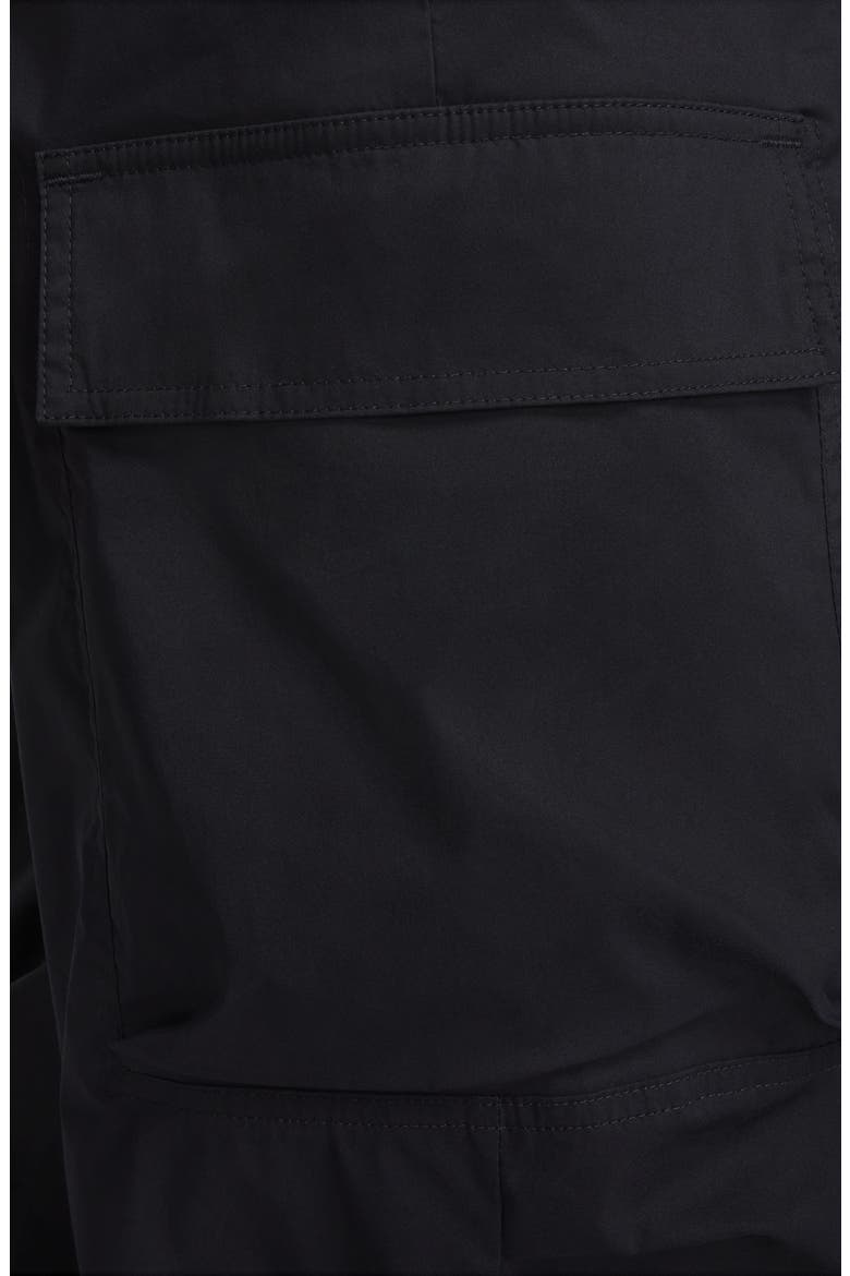 High Waist Woven Cargo Pants, Alternate, color, BLACK