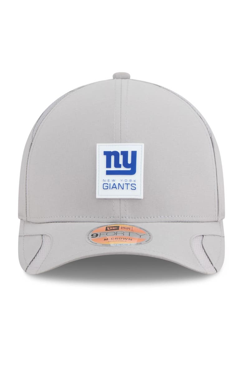 Men's New Era Gray New York Giants 2025 Sideline  M-Crown 9FORTY Adjustable Hat, Alternate, color, Gray