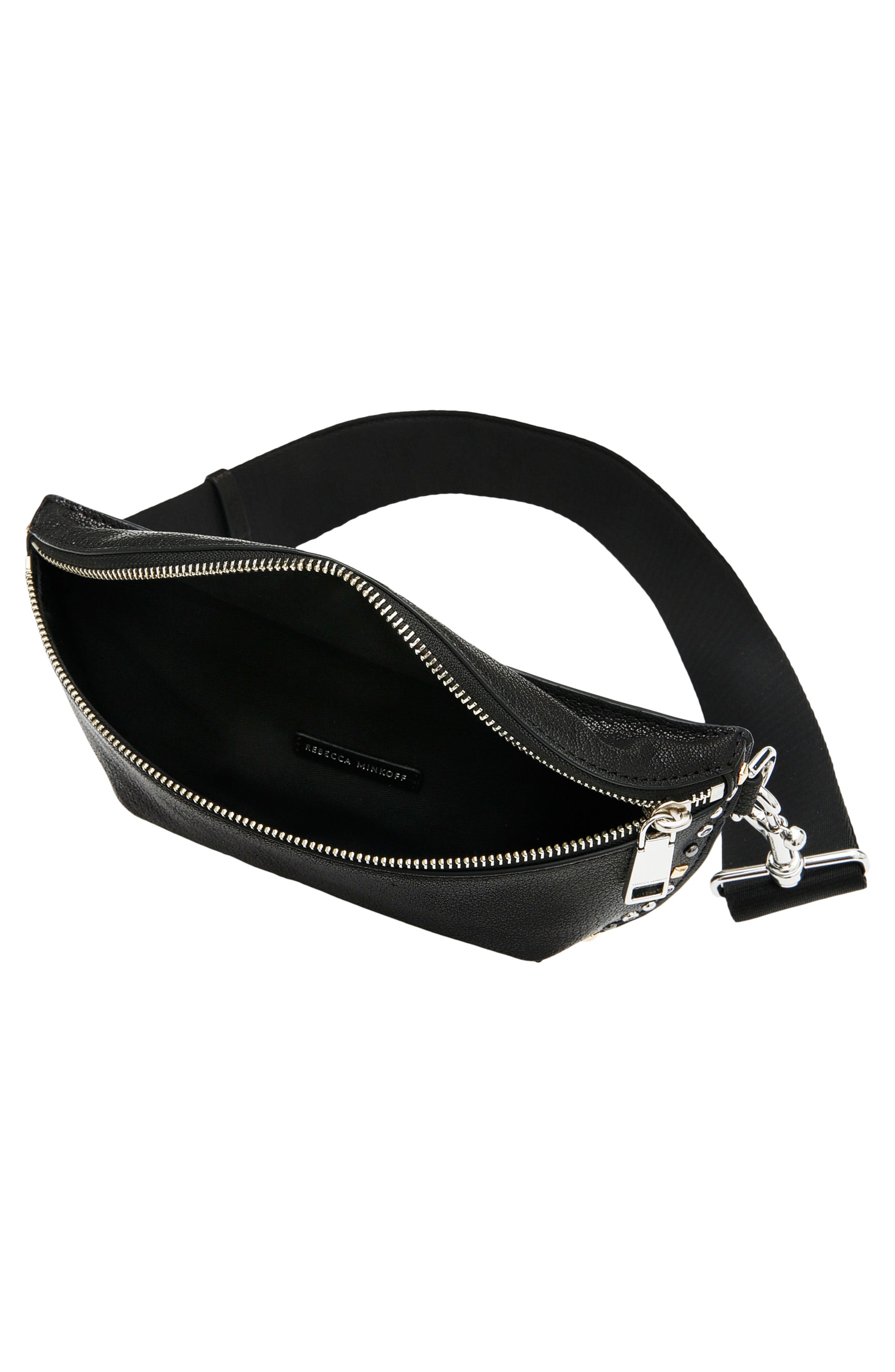 Rebecca Minkoff Studded Leather Sling Bag, Alternate, color, Black