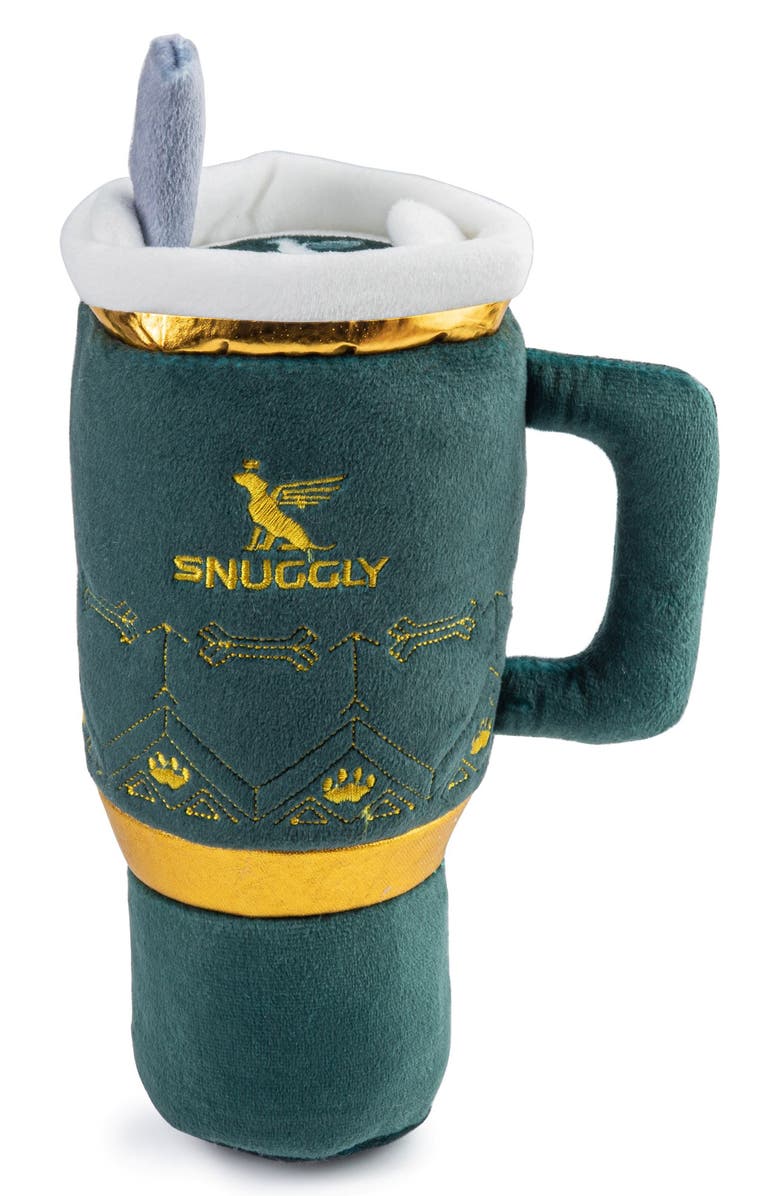 Haute Diggity Dog Holiday Snuggly Tumbler Plush Dog Squeaker Toy, Main, color, Green