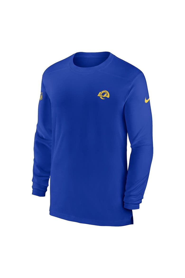 Men's Nike Royal Los Angeles Rams Sideline Coach Performance Long Sleeve T-Shirt, Alternate, color, Royal
