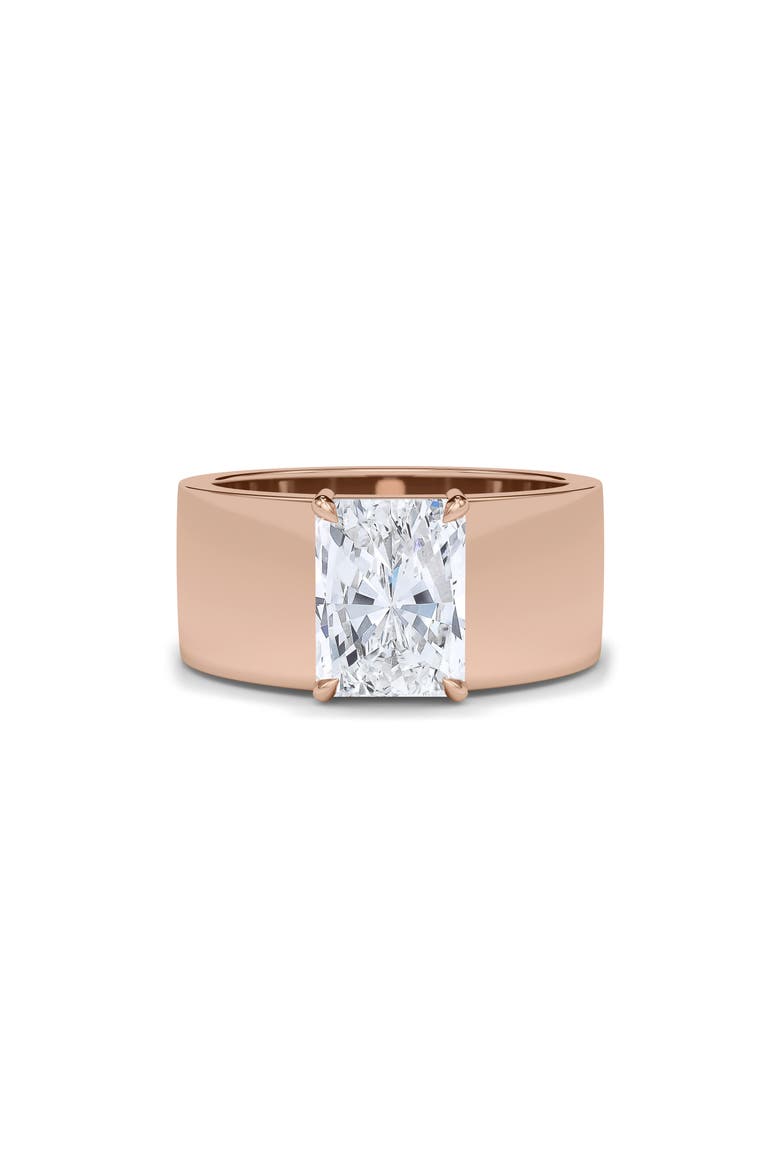Radiant Cut Cigar Lab Created Diamond Ring, Alternate, color, 18K ROSE GOLD
