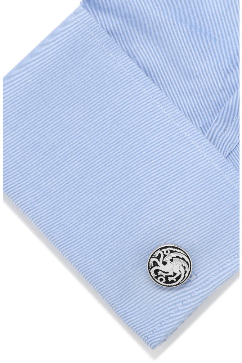 House Targaryen Cuff Links, Alternate, color, BLACK