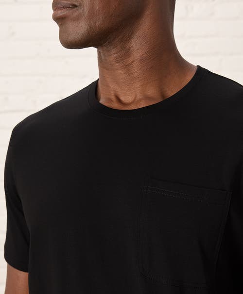 Pact Organic Cotton Softspun Pocket Crew Tee In Black