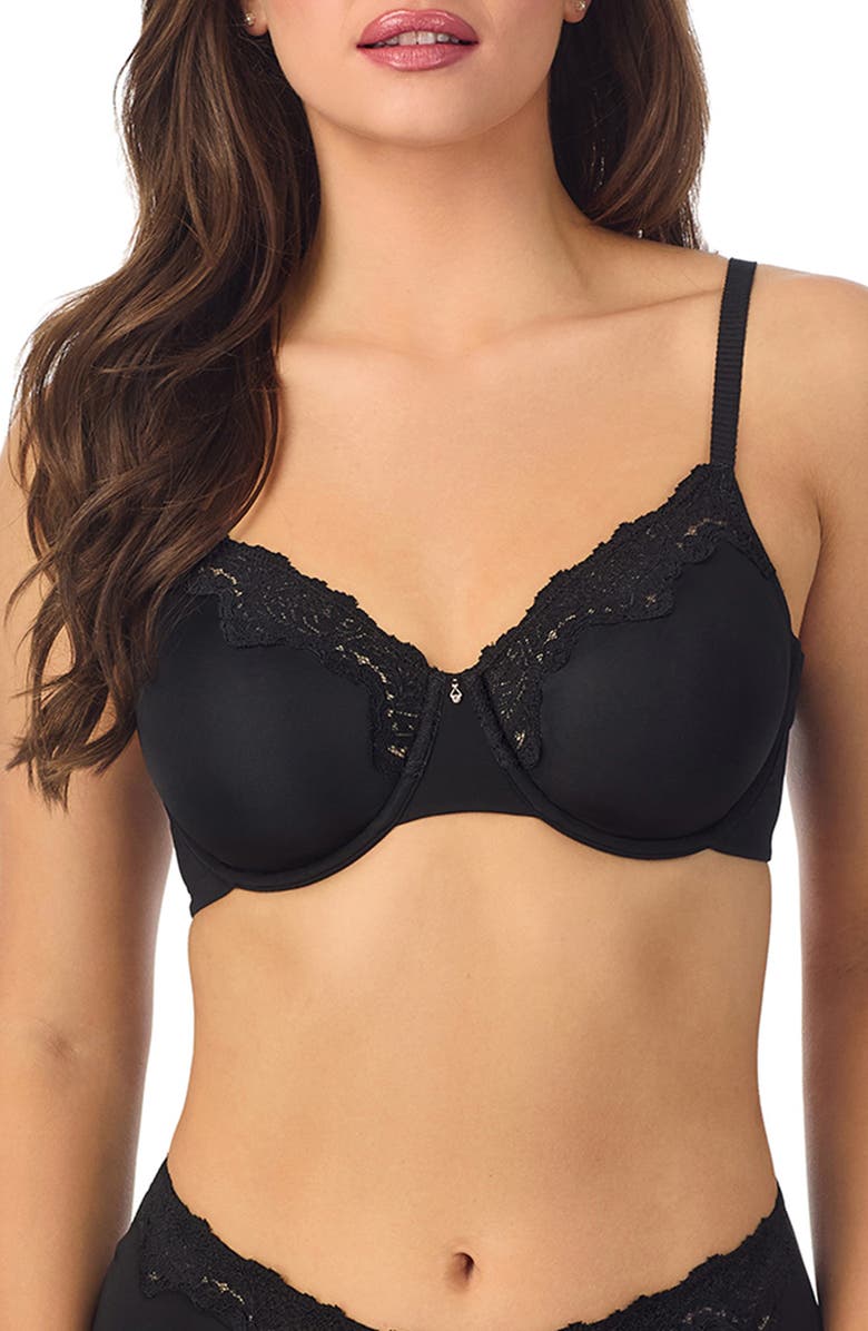 Le Mystère Lace Allure Underwire T-Shirt Bra, Main, color, Black