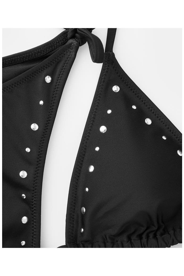 Studded Triangle Two-Piece Swimsuit, Alternate, color, BLACK