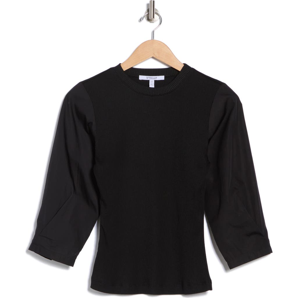 Derek Lam 10 Crosby Arnaldo Mixed Media T-shirt In Black