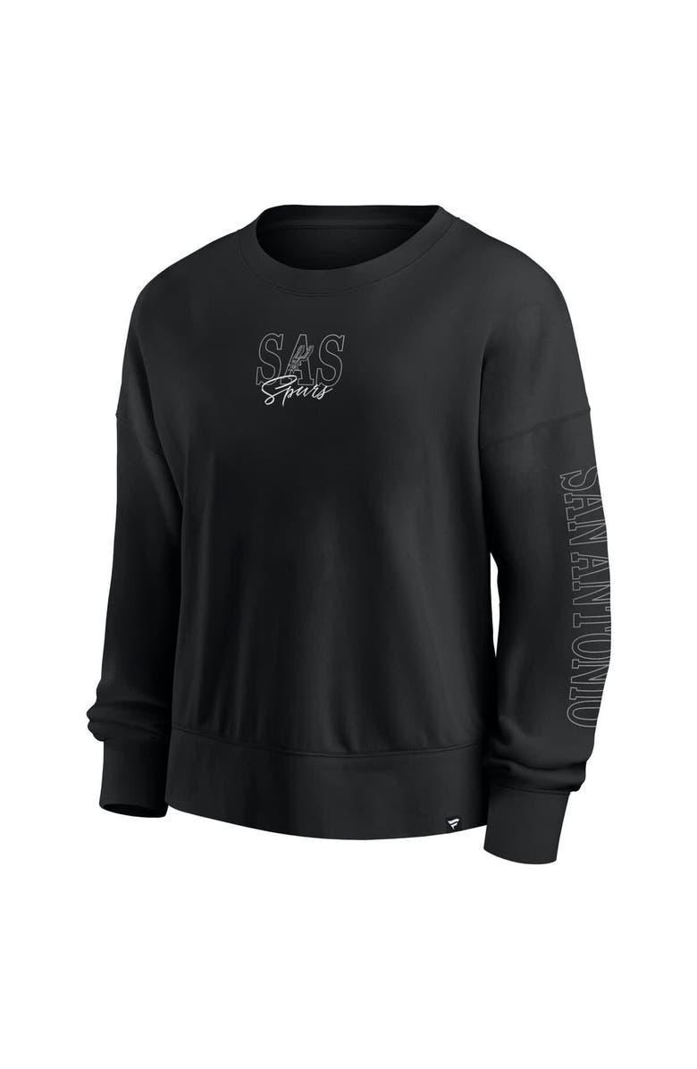 FANATICS Women's Fanatics Black San Antonio Spurs Oversized Game Day Pullover Sweatshirt, Alternate, color, Black