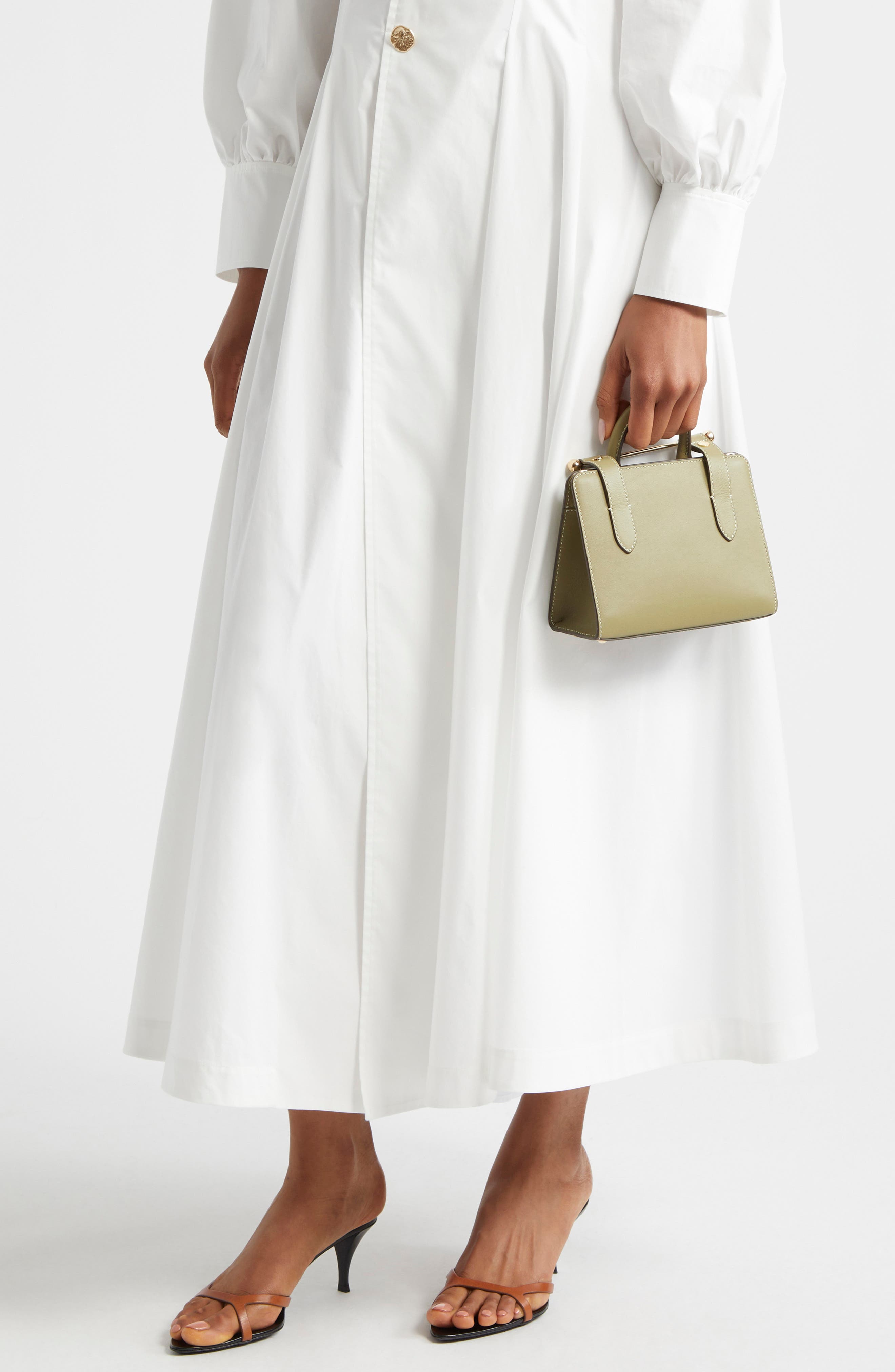 Strathberry Nano Leather Tote, Alternate, color, Pistachio