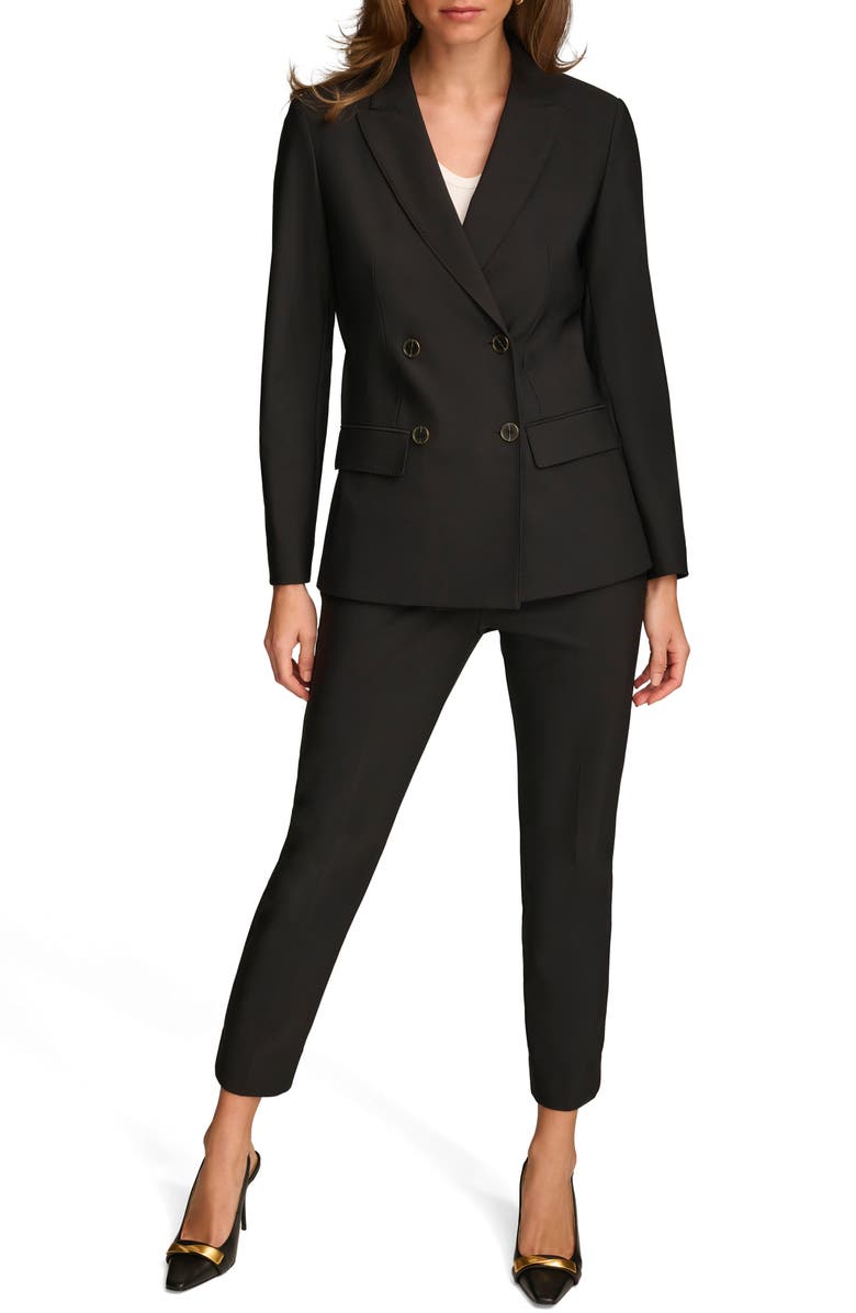 Donna Karan New York Pickstitch Double Breasted Blazer, Alternate, color, 