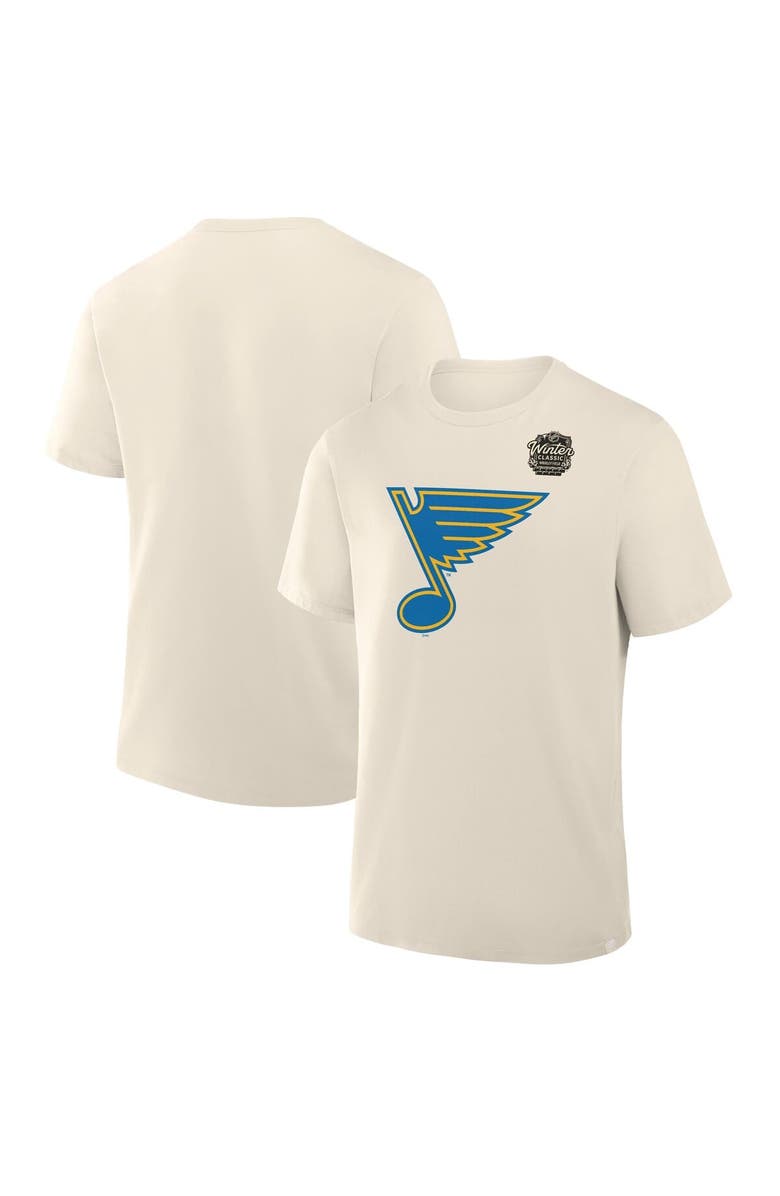 FANATICS Men's Fanatics Cream St. Louis Blues 2025 Winter Classic Primary Logo T-Shirt, Main, color, 