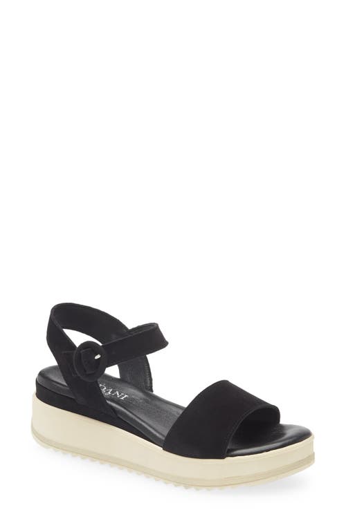 Cordani Arielle Ankle Strap Platform Wedge Sandal in Black Suede  product