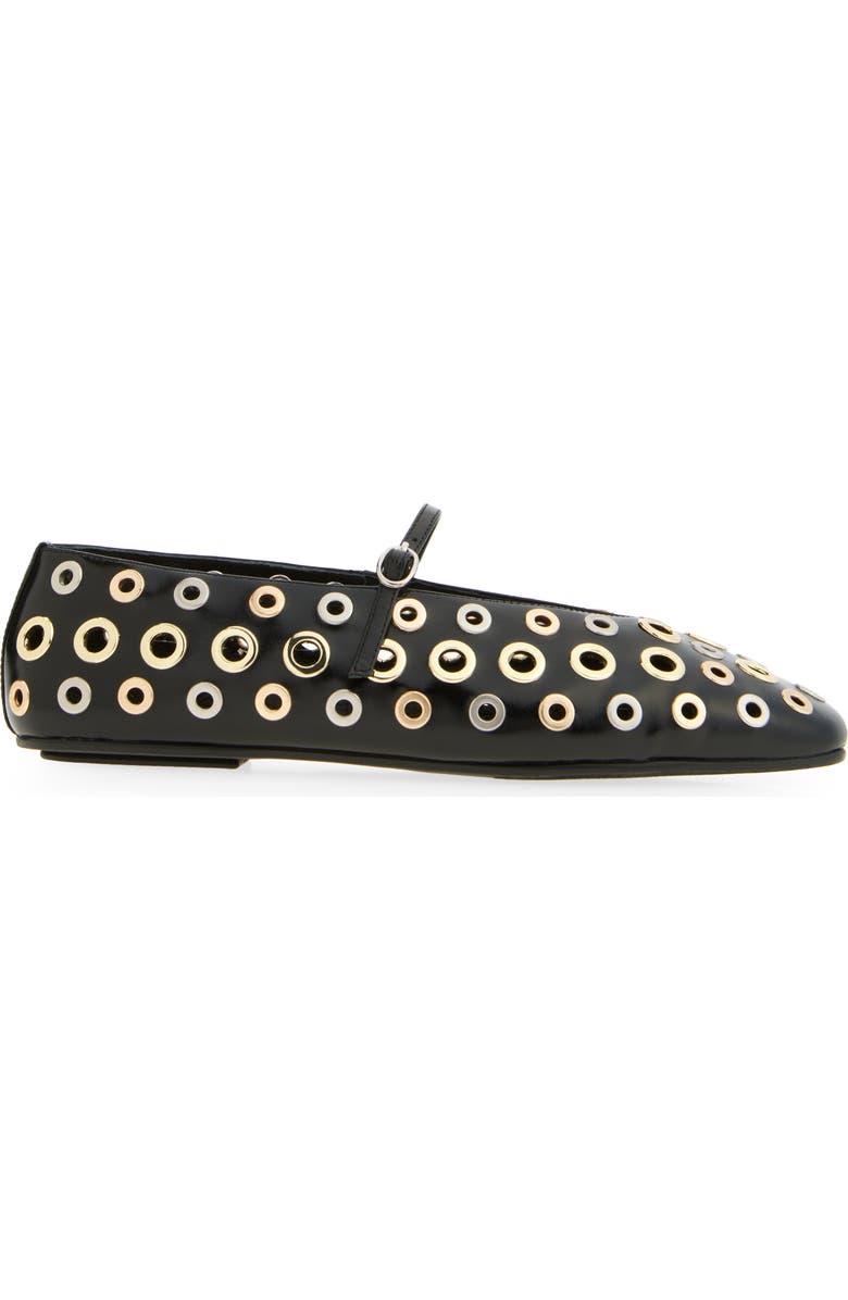 Jeffrey Campbell Galerie Mary Jane Flat, Alternate, color, Black Multi