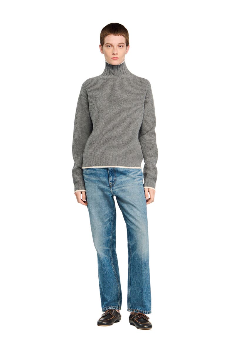 SANDRO Turtleneck sweater, Alternate, color, Grey