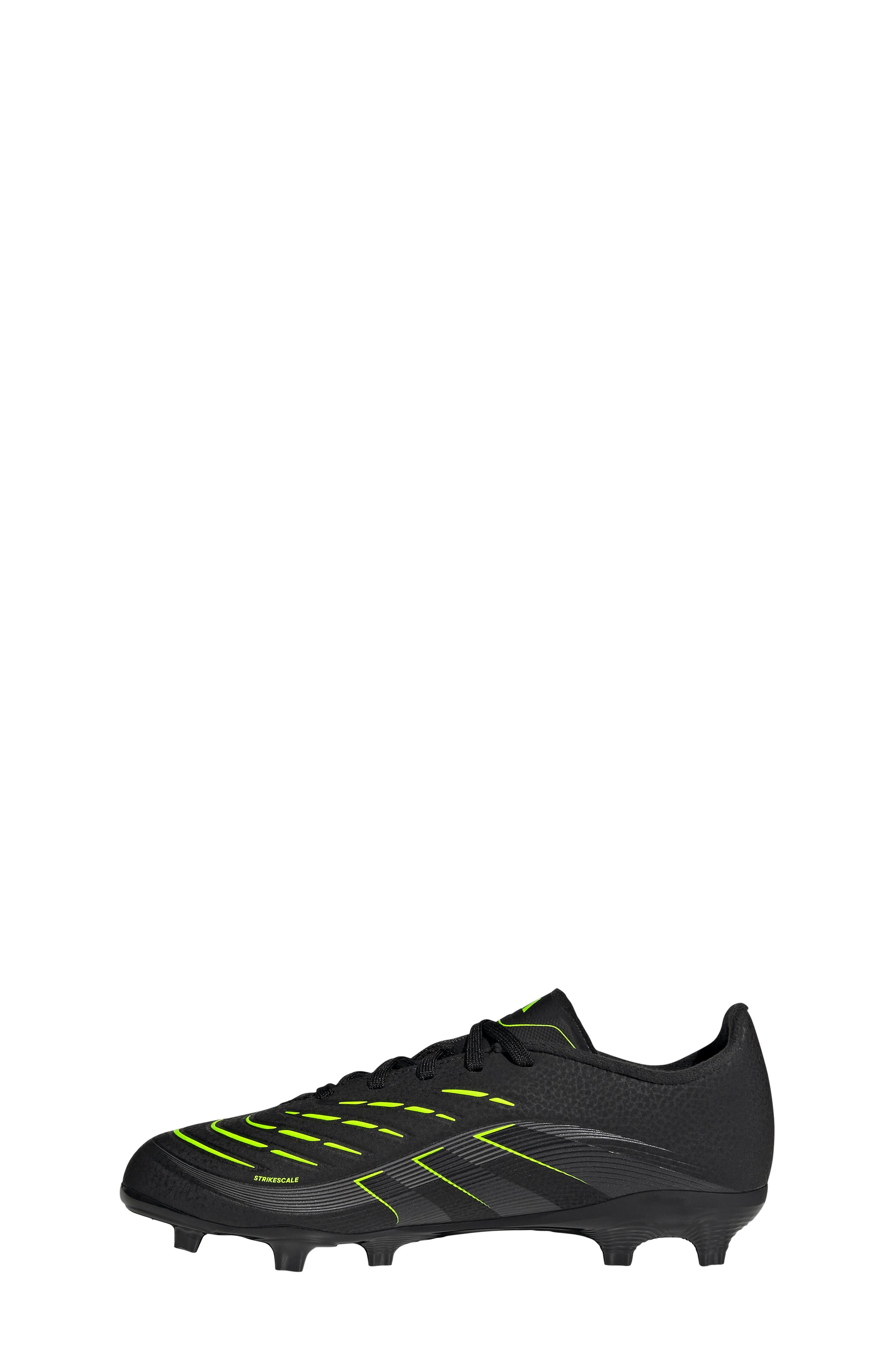 adidas Kids' Predator Club Firm/Multiground Soccer Cleat, Alternate, color, Black/ Carbon/ Lucid Lemon