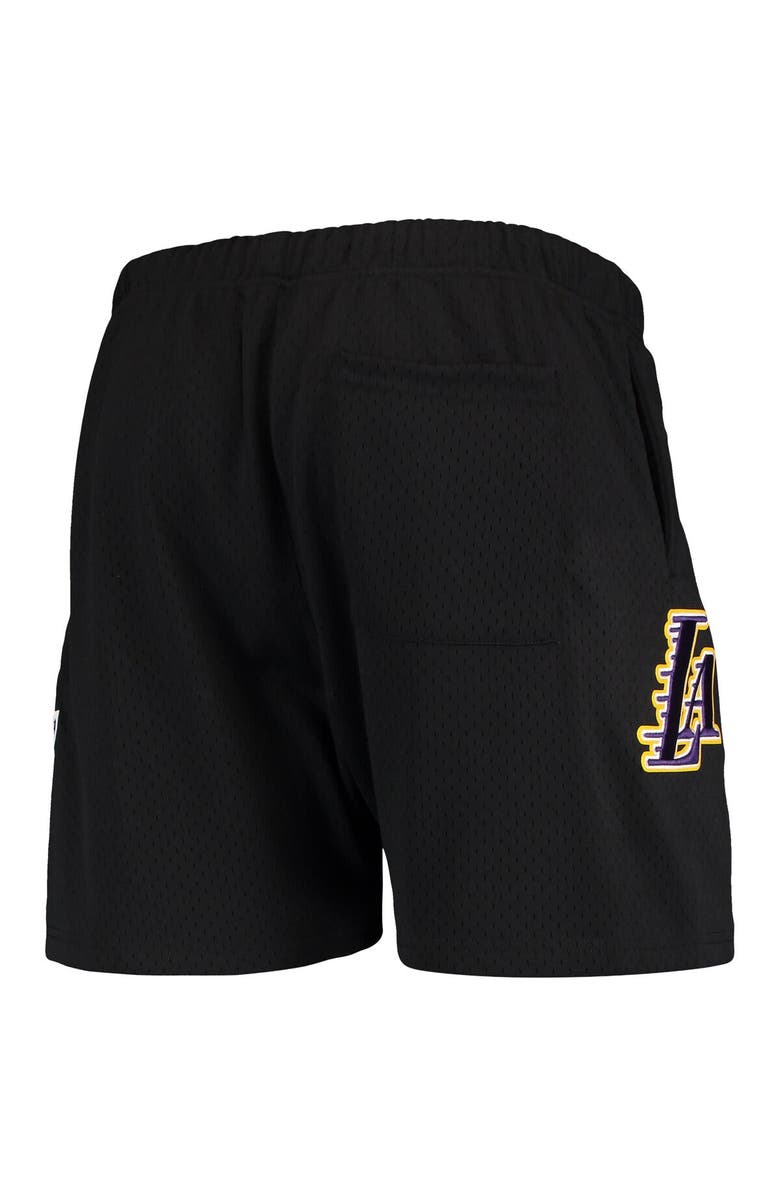 PRO STANDARD Men's Pro Standard Black Los Angeles Lakers Mesh Capsule Shorts, Alternate, color,