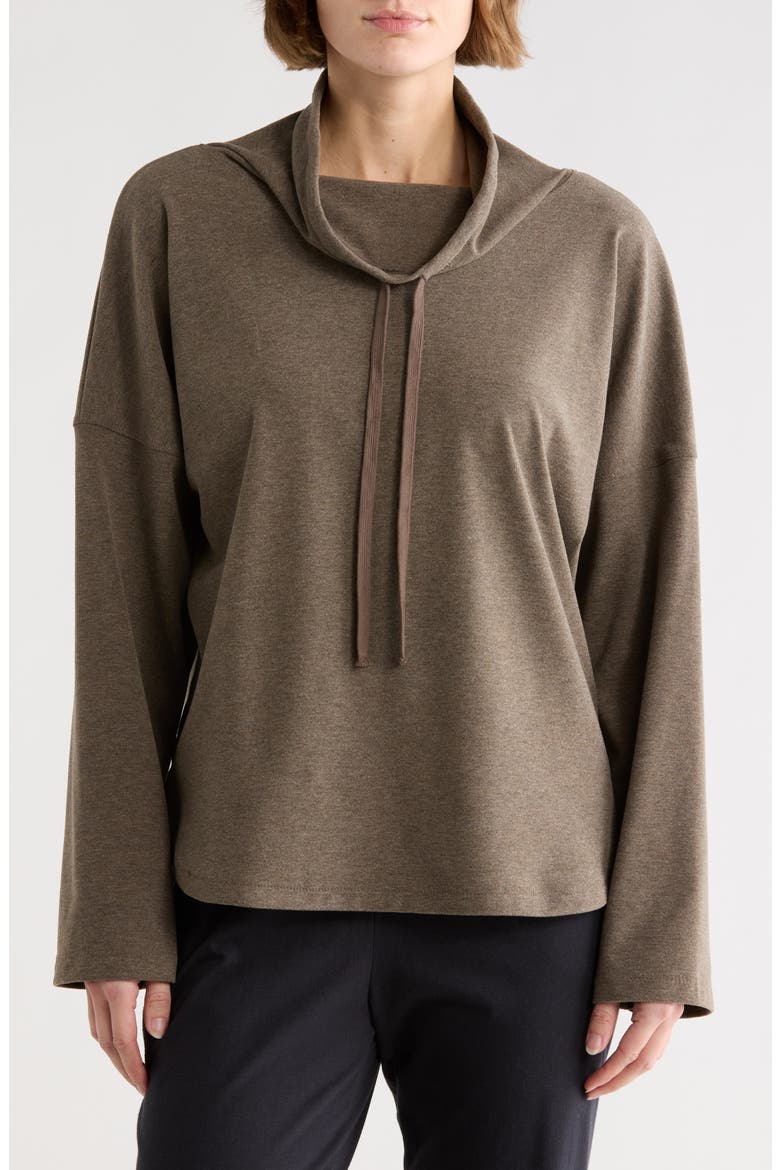 Funnel Neck Pullover, Main, color, HEATHER TOAST