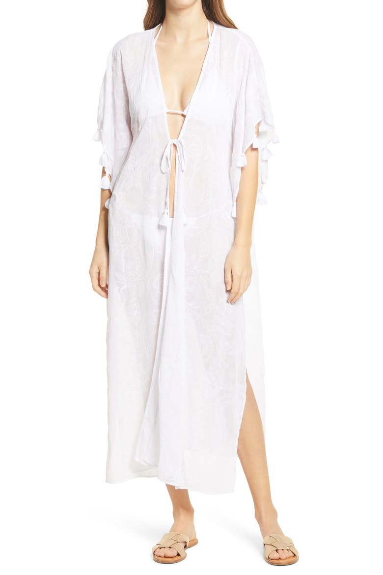 Scheena Tassel Midi Cover-Up, Main, color, RESORT WHITE