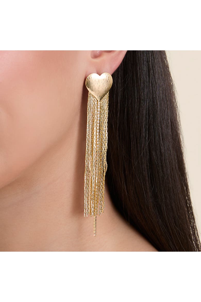 Gold Chain Tassel Earrings, Alternate, color, Gold