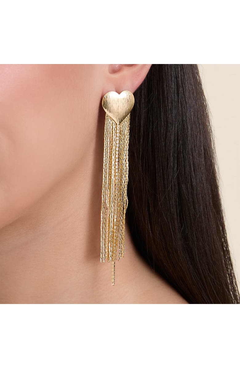 Jessica Simpson Gold Chain Tassel Earrings, Alternate, color, Gold