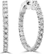 EFFY Sterling Silver Diamond Sunburst Hoop Earrings - 0.21 ctw