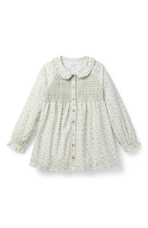 Little Paper Kids Elodie Country Floral Smocked Dress In White