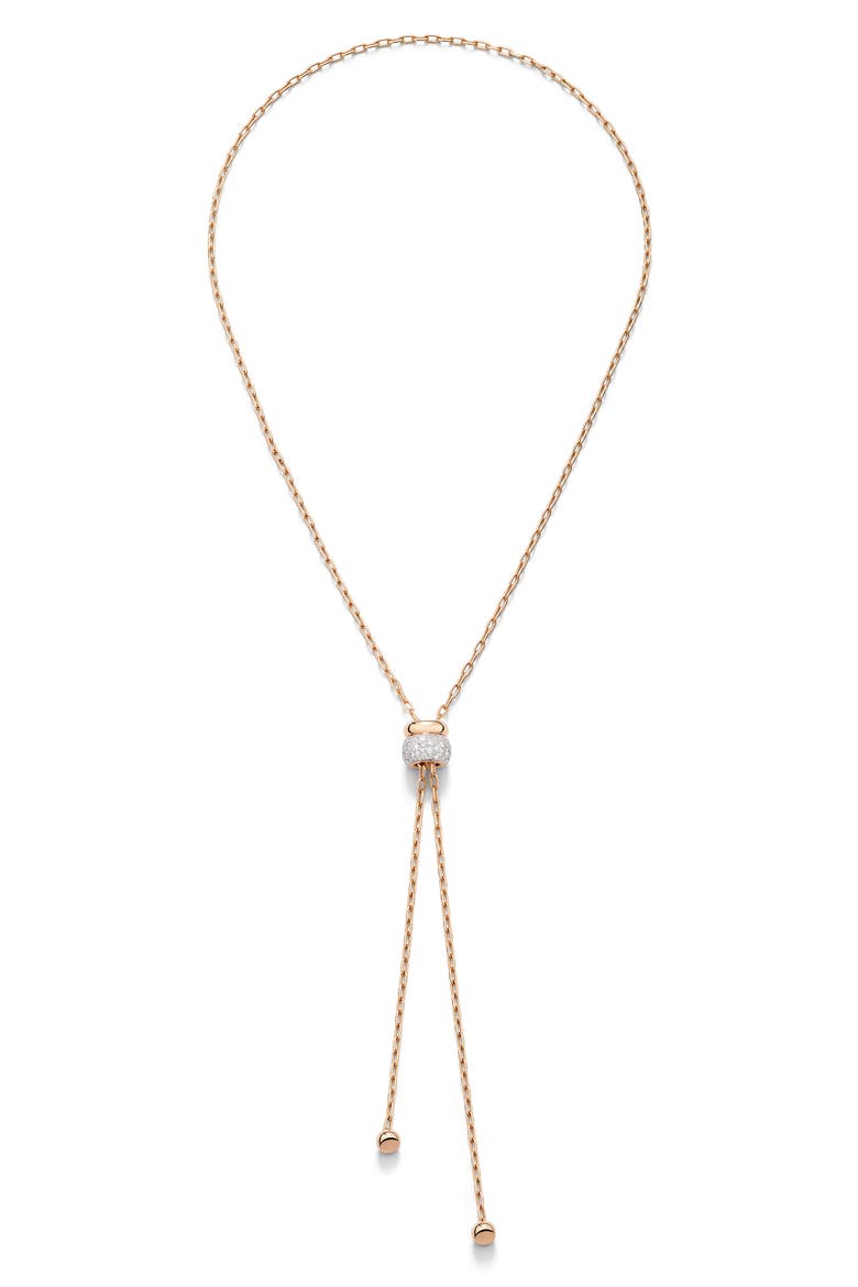 Iconica Bolo Necklace, Main, color, ROSE GOLD / WHITE GOLD