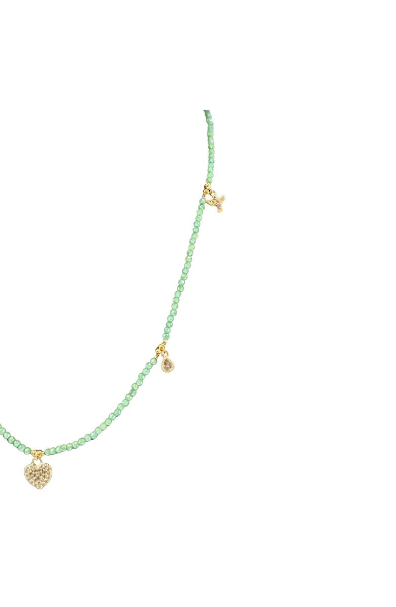 MADISON BEVERLY HILLS Green Aventurine Beaded Choker Necklace, Alternate, color, Green