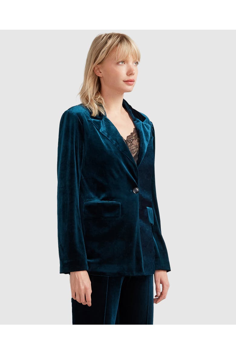 Eternity Velvet Blazer, Alternate, color, Royal Blue