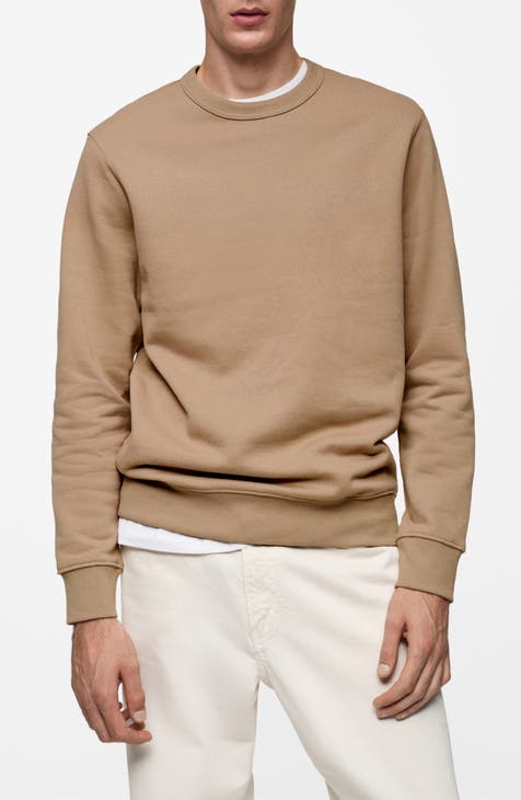 Men's brown crew neck sweatshirt best sale