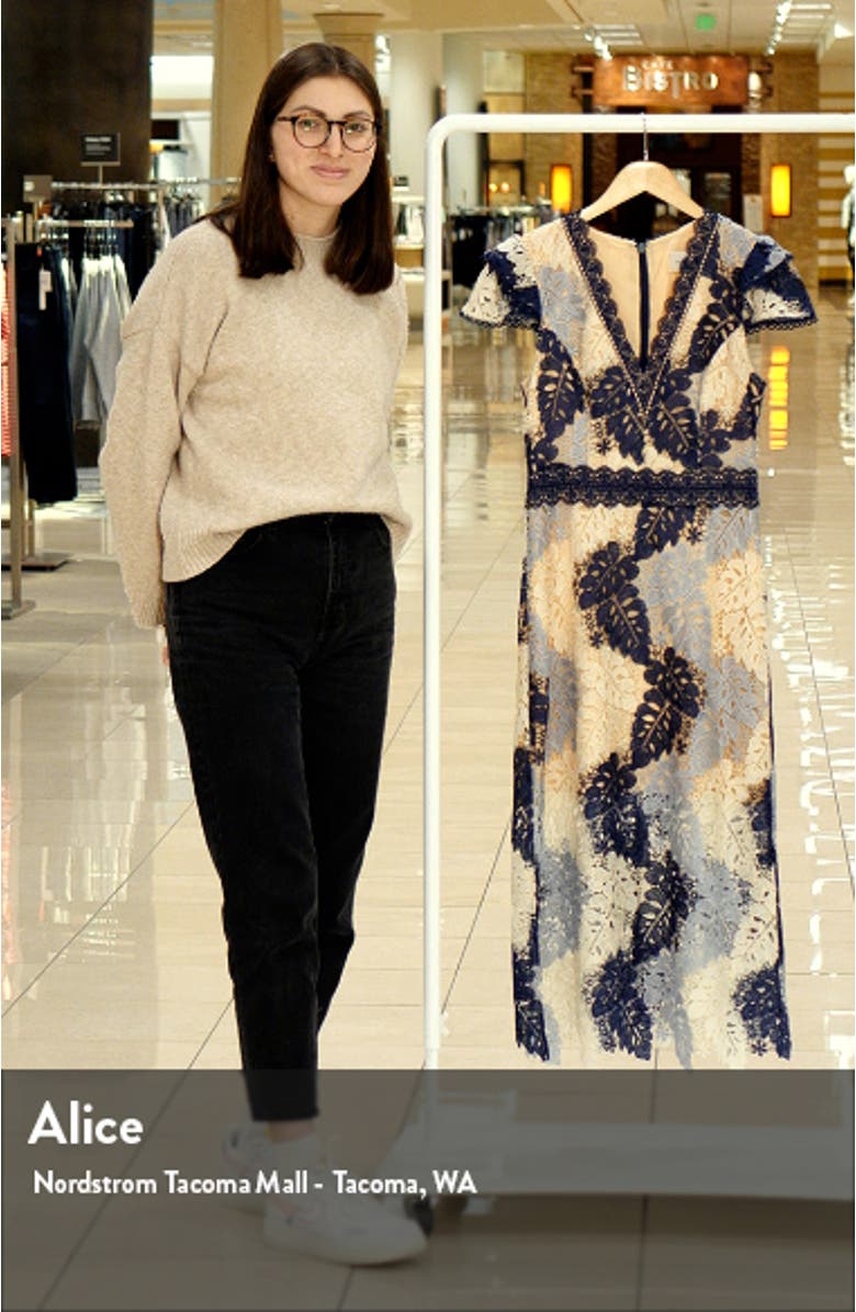 Adeline Palm Lace Midi Dress, sales video thumbnail
