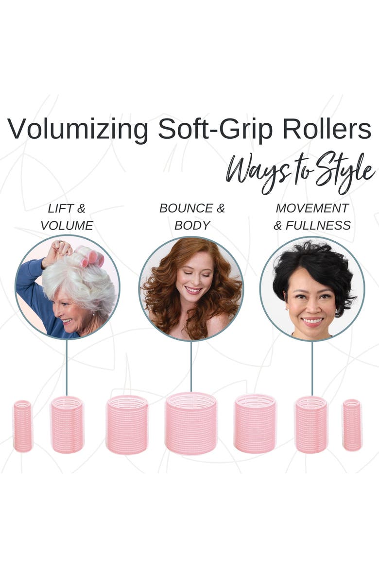 Volumizing Soft Grip Rollers, Alternate, color, Pink -Short Set