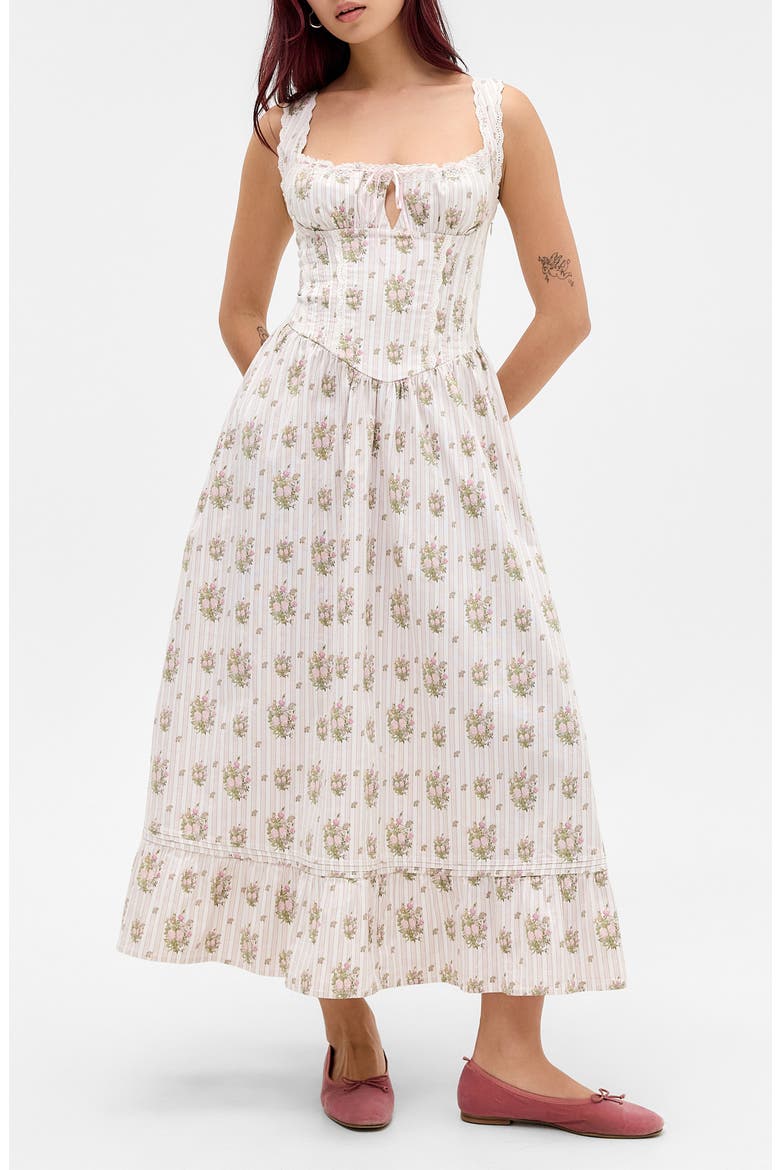Gabriette Floral Tie Front Maxi Dress, Main, color, PINK FLORAL