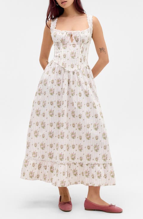 Gabriette Floral Tie Front Maxi Dress